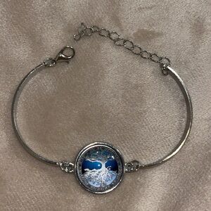 Tree of Life Silver Bracelet with Blue Accent